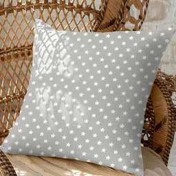 Aura Grey & White 2 Pieces Geometric Printed Square Cushion Covers image 4