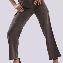 Kraus Jeans Women Loose Fit High-Rise Cargos Trousers-picture-29