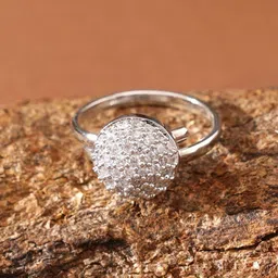 ABDESIGNS Silver Plated Cubic Zircon Studded Enchanting Finger Ring-picture-54