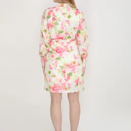 JAKANARY Floral Print Crepe Dress image 3