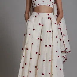 MATI Quirky Printed Linen Lehenga Choli image 3