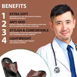 doctor health super soft FOOTUP Men Thong Flip-Flops image 5