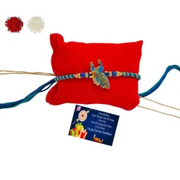 vrinde Peacock Metal Rakhi:: Greeting card n Roli-picture-36