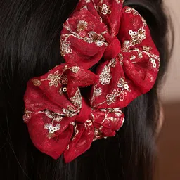 ADORNIA Girls Solid Embroidered Kurta with Dhoti Pant & Dupatta image 5