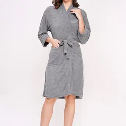 POORAK Shawl Collar Full Sleeve Bath Robe-picture-46
