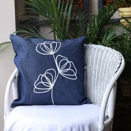 Myntra Elegant Homes Blue & White Floral Square Cushion Covers-image-17