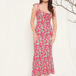 TANDUL Conversational Printed Tie-Ups Maxi Dress-picture-15