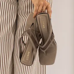 KOSHE BY SURABHI Women Textured Wedge Heels Sandals image 2