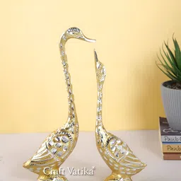 Aura Gold Toned & Silver Toned 2 Pieces Swan Showpiece-picture-30