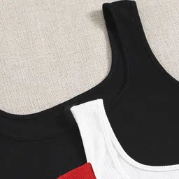 The Cloth Crow Women Pack Of 3 Ribbed Round Neck Crop Tops image 4