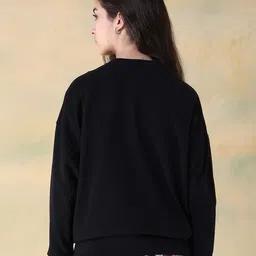 Flying Machine Women Shoulder Fit Graphic Printed Sweatshirt image 4