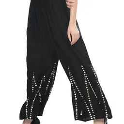 A R SILK DUPATTA HUB Women Embellished Flared Ethnic Palazzos image 4