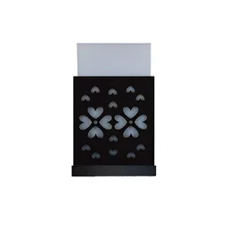 Gojeeva Black Floral Textured Wooden Square Shaped Wall Lamps image 5