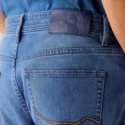 Andamen Men Casual Twill Woven Placement Embroidery Regular Fit Original Stretchable Jeans image 4