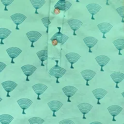 TAKE STYLE Boys Sea Green Dupion Silk Printed Kurta Sets image 4