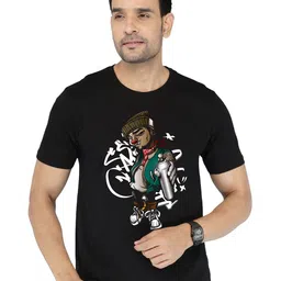 NOBLE HUSTLE Men Graphic Printed Round Neck Cotton T-shirt-picture-42