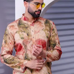 Moda Rapido Men Printed Thread Work Kurta image 5
