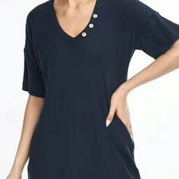 PRETILLY Women Ribbed Cotton A-Line Mini Dress image 4