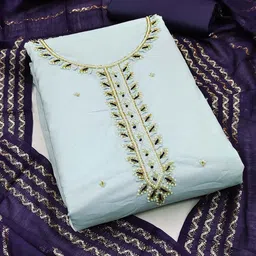 Ishin Embroidered Unstitched Dress Material-picture-10