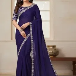 KALINI Embellished Embroidered Pure Georgette Designer Saree-image-9