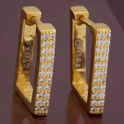 Kushal's Fashion Jewellery Gold Plated 92.5 Pure Silver Cubic Zirconia Hoop Earrings-picture-23