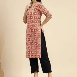 SZN Women Printed Regular Kurta with Trousers image 2