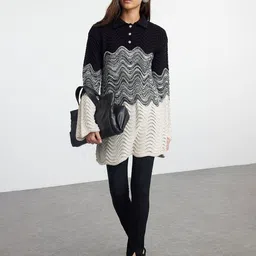 Trendyol Women Chevron Printed Longline Pullover-picture-37