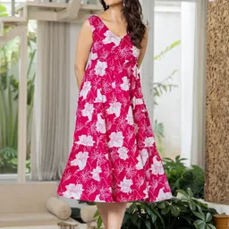NWH Pink Viscose Rayon Dresses-picture-12