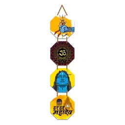 WallDaddy Yellow & Blue Printed Wooded Wall HangingDecor-image-20