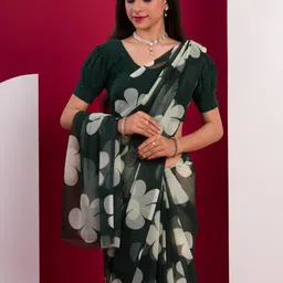 KCPC BANDHANI Sea Green Pure Georgette Sarees image 3