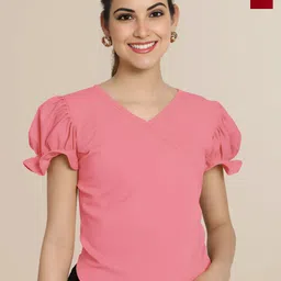 Mast & Harbour Women Pack Of 2 Puff Sleeves Top-picture-36