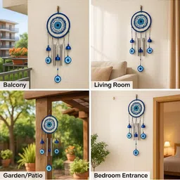 Go Hooked Blue & Off White Windchime With Bells image 3