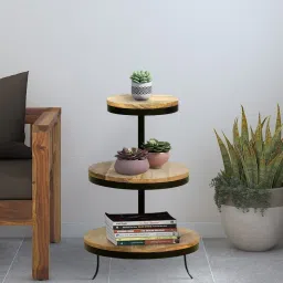 bohemiana from pepperfry Amerado Solid Wood End Table In Natural Finish image 1