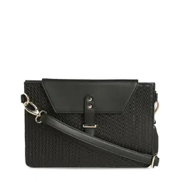 RASHKI Black Textured Sustainable Sling Bag image 2