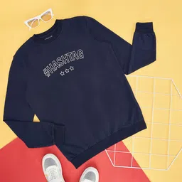 Pantaloons Junior Boys Navy Blue Printed Sweatshirt-image-34
