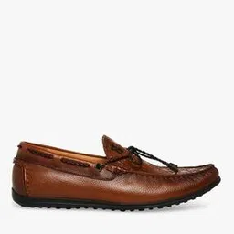 steve madden Foster Leather Logo Patterned Driver Shoes-picture-30