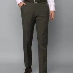 Luxure By Louis Philippe Grey Slim Fit Checks Trousers-picture-25