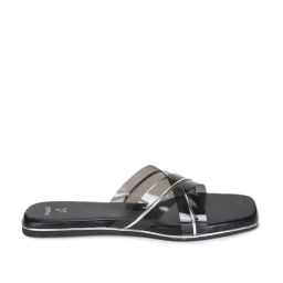 Yoho Women's Black Cross Strap Sandals-picture-24