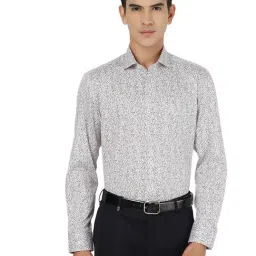 JadeBlue White & Brown Cotton Regular Fit Printed Shirt-picture-24