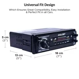 Dulcet Universal Fit Single Din Mp3 Fixed Panel Car Stereo Bluetooth, Auxiliary, USB, Equalizer, FM, DC-2020X image 4
