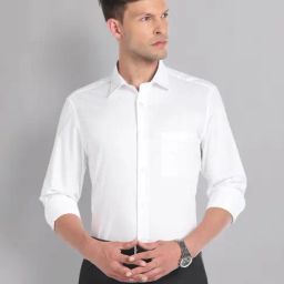 AD by Arvind White Cotton Regular Fit Shirt-picture-1