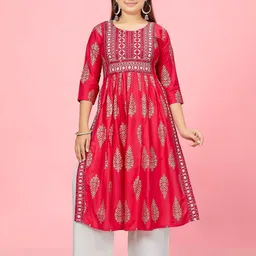Sangria Girls Printed Pure Cotton Kurta With Palazzo-picture-42
