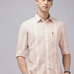 U.S. Polo Assn. Tailored Fit Striped Pure Cotton Casual Shirt-picture-38