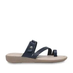 Bata Women's Navy Toe Ring Sandals-picture-30