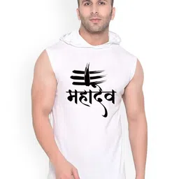 Fashnobic Men Mahadev Printed Hooded-Neck Gym Vests-image-68