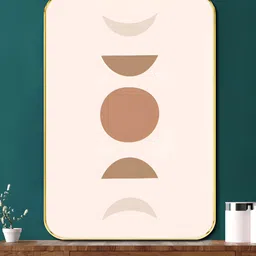 SAF Off White & Peach-Coloured Astract Printed Wooden Wall Art image 5