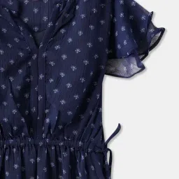R&B Kids Navy Printed Regular Fit Dress image 3