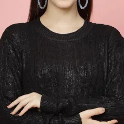 Mafadeny Black Regular Fit Sweater image 5