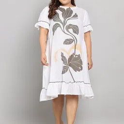 all about you Floral Print Flared Sleeve Ruffled Dress-image-19