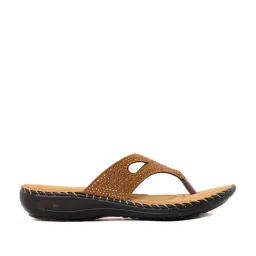 Khadim Women's Brown Thong Wedges-picture-33